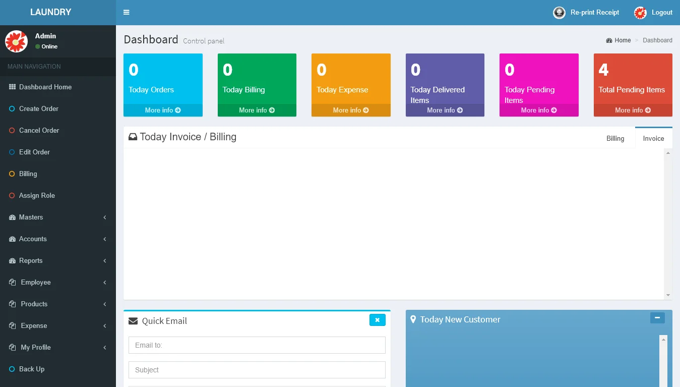 ASP.Net Laundry Management Software