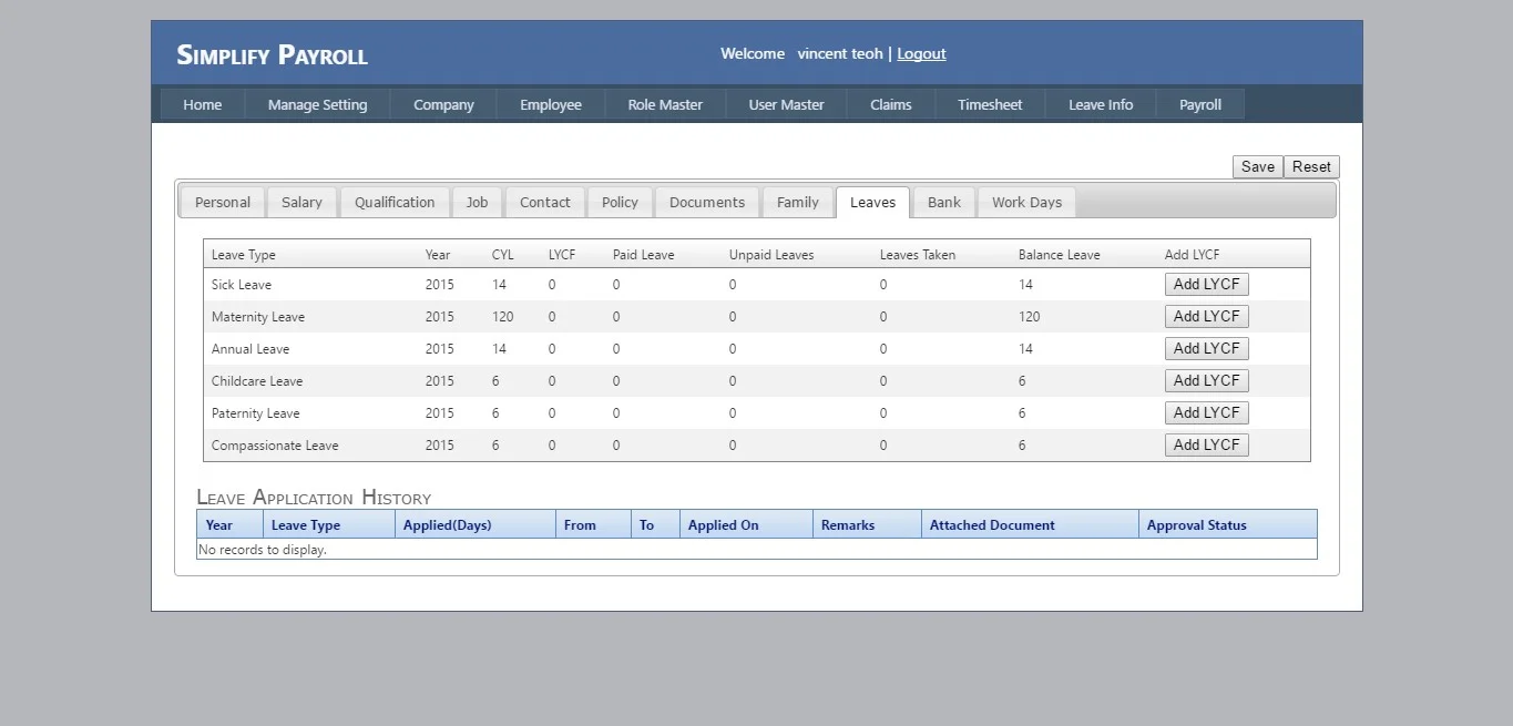 ASP.Net Singapore Payroll Software